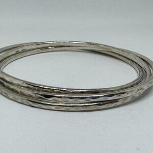 James Avery Interlinked Sterling Silver hammered bangles